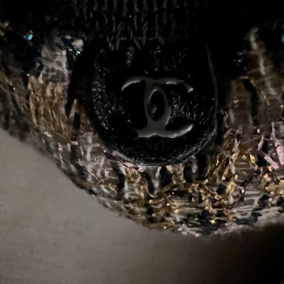 Chanel metallic pink tweed ballet flats with gold toecap and back detail 39.5 - Picture 10 of 12